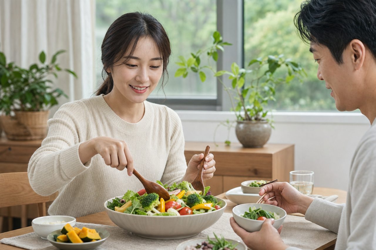 여러 가지 채소가 담긴 그릇