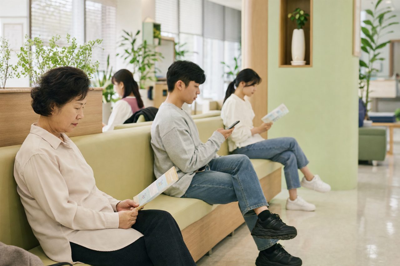 보건소에서 예방접종을 대기하는 조용한 공간